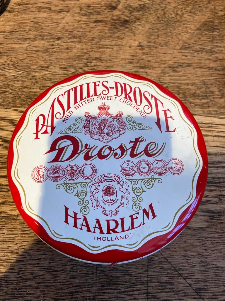 Vintage Droste Pastilles Chocolade Blik - Haarlem Holland, Ophalen of Verzenden, Gebruikt, Overige, Droste