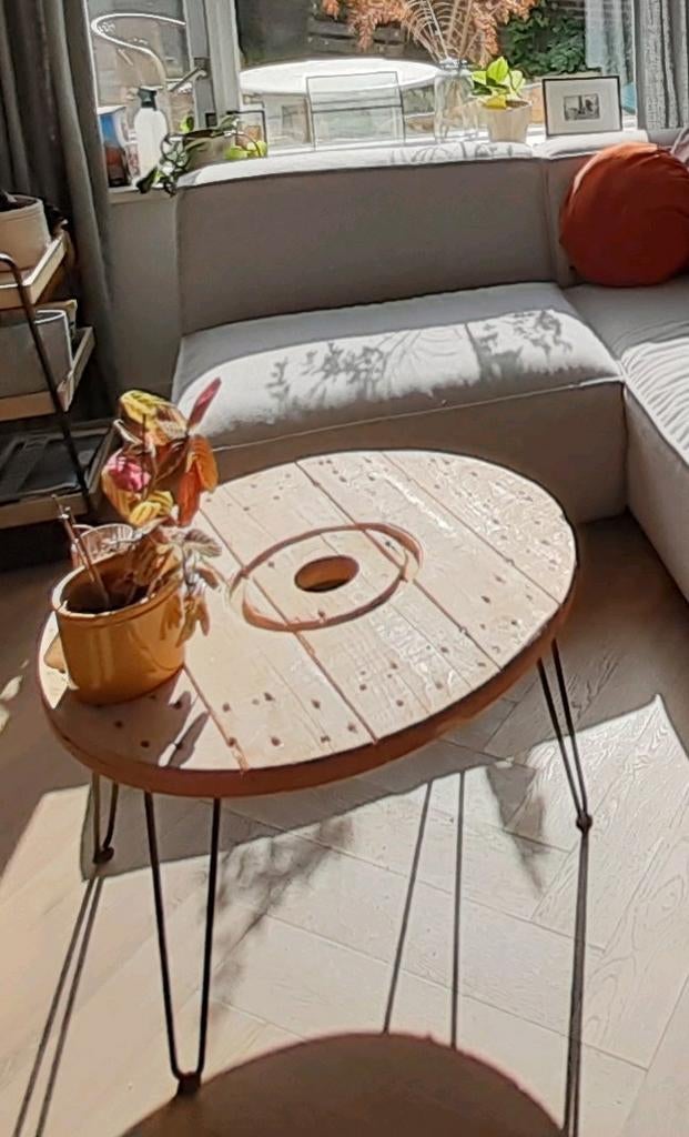 Unieke salontafelblad industrieel - Flens 70 cm (excl poten), Huis en Inrichting, Tafels | Salontafels, Minder dan 50 cm, 50 tot 100 cm