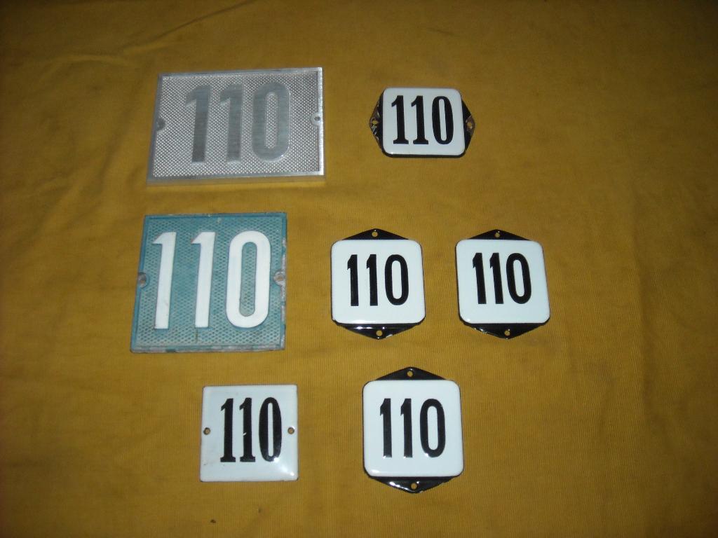 oud emaille huisnummer 110 ook 111 112 113 114 115 116 117 5, Ophalen of Verzenden