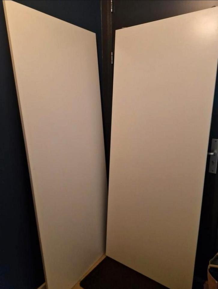 2 witte Ikea PAX schuifdeuren 76x196,5 cm met beugels, Huis en Inrichting, Kasten | Kledingkasten, Gebruikt, 50 tot 100 cm, Overige houtsoorten