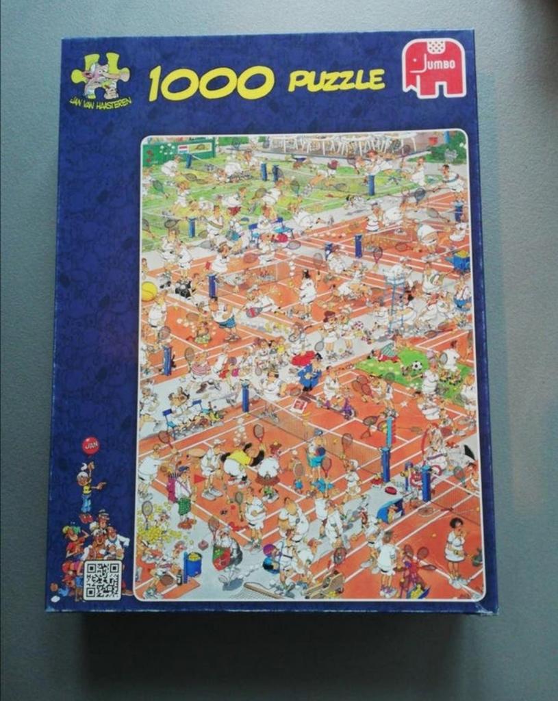 Van Haasteren puzzel tennis, 1000 stukjes, Ophalen of Verzenden, 500 t/m 1500 stukjes, Zo goed als nieuw, Legpuzzel