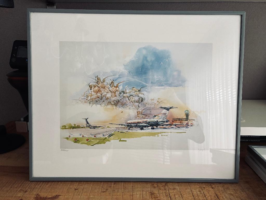 2 aquarellen in lijst, Antiek en Kunst, Kunst | Schilderijen | Klassiek, Ophalen