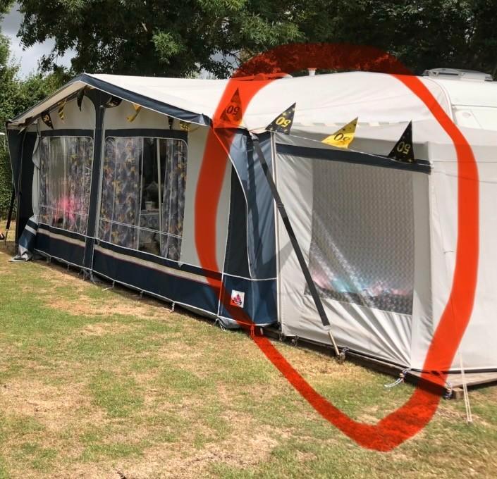 Aanbouw / erker voortent, Caravans en Kamperen, Tenten, tot en met 2, Gebruikt, Ophalen