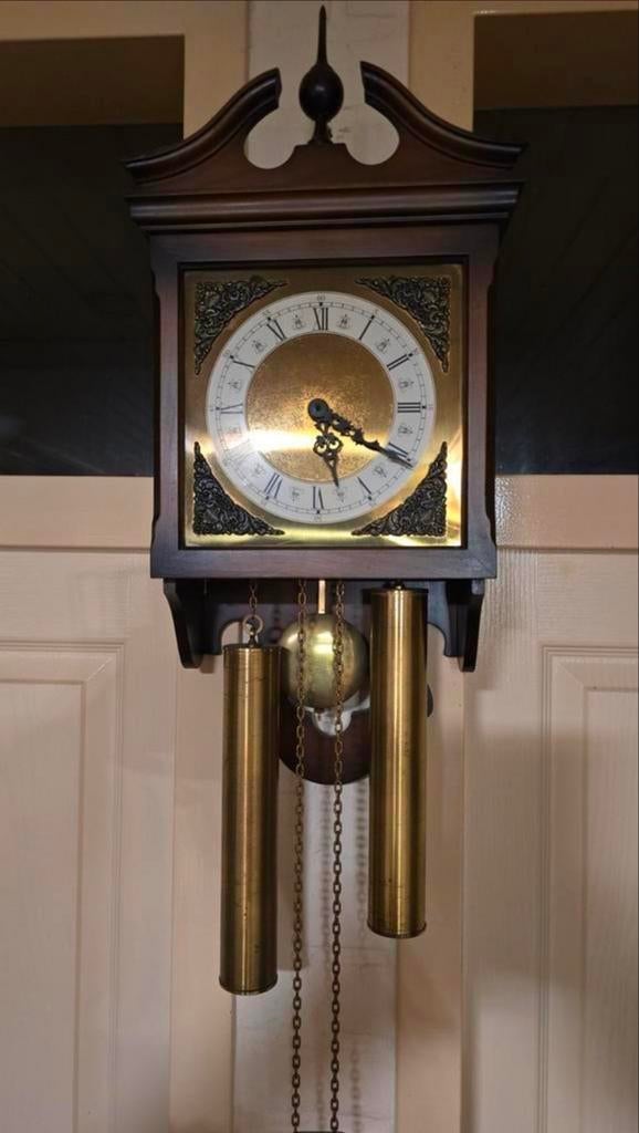 Vintage year 60/70 Linden 31 Day Wall Clock Bimbam, Ophalen of Verzenden