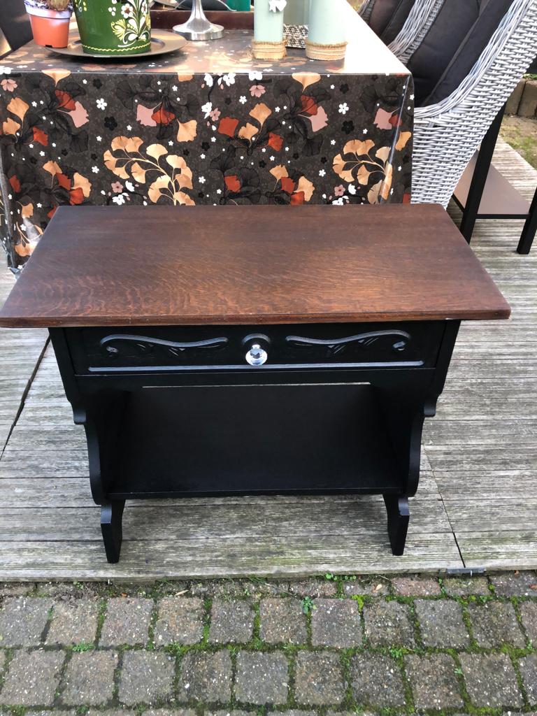 zwart kastje [tafeltje] met laadje, Huis en Inrichting, Ophalen, Zo goed als nieuw
