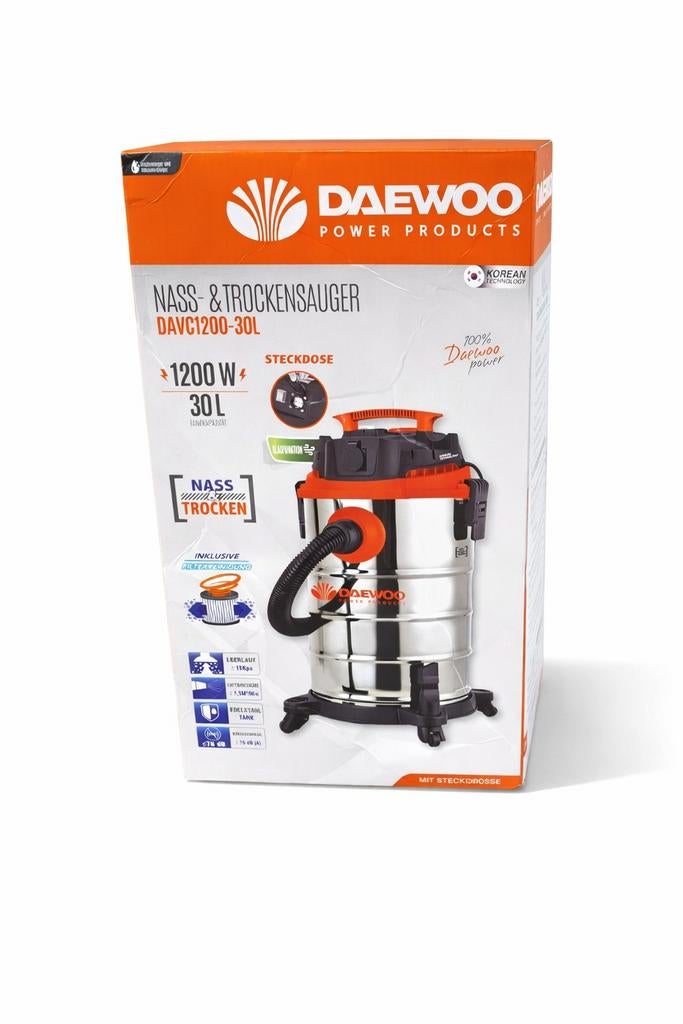 Daewoo Nat-Droog Stofzuiger 30L - Nieuw in Doos, Witgoed en Apparatuur, Stofzuigers, Ophalen of Verzenden, Nieuw, 1200 tot 1600 watt