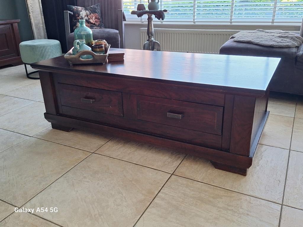 Salon tafel massief eiken, Huis en Inrichting, Ophalen, 100 tot 150 cm, Eikenhout, Minder dan 50 cm