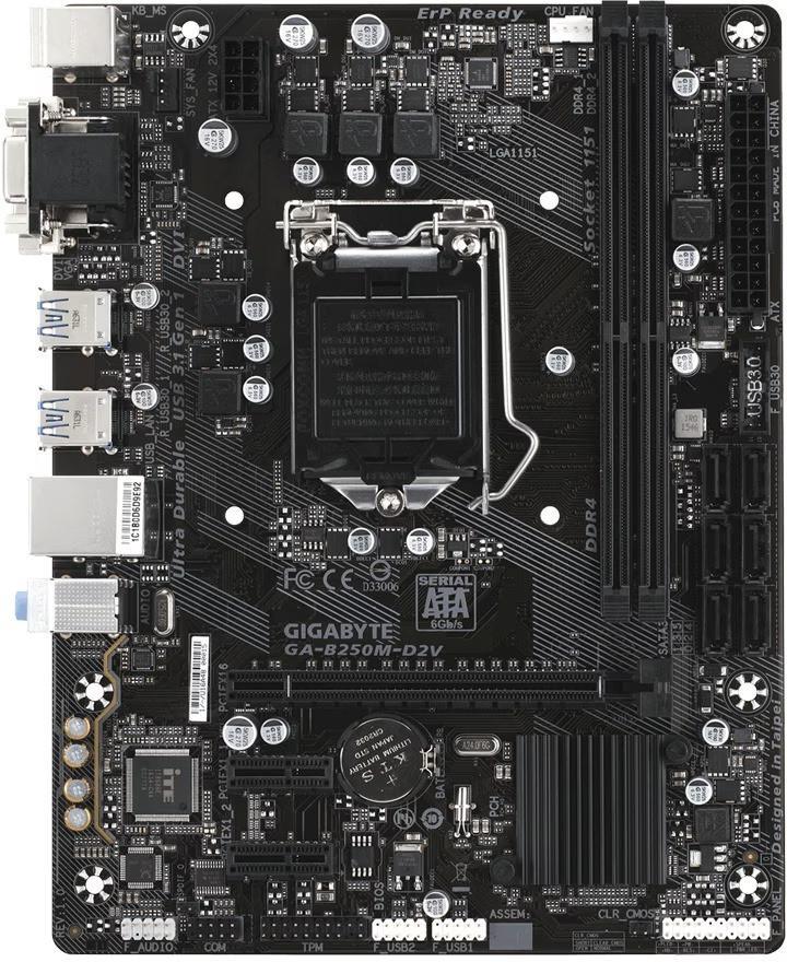 Gigabyte GA-B250M-D2V Moederbord, Computers en Software, Moederborden, Zo goed als nieuw, Intel, DDR4, Ophalen of Verzenden
