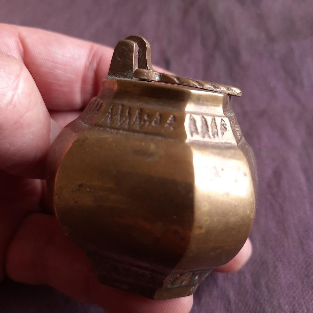 Antieke Inktpot Koper India, Verzenden