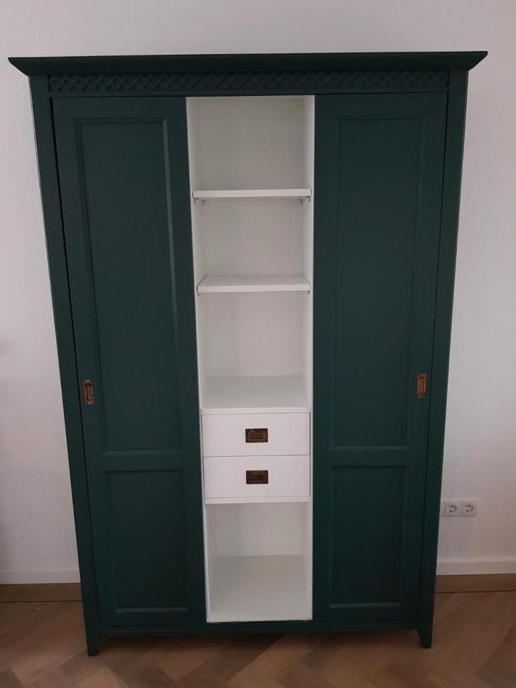 Zware Groene wandkast, vitrinekast, buffetkast, Huis en Inrichting, Kasten | Kledingkasten, Gebruikt, 150 tot 200 cm, 100 tot 150 cm