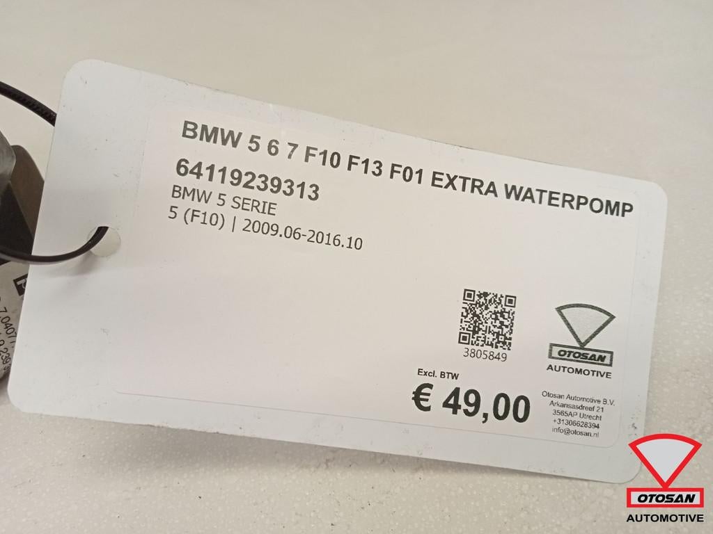 BMW 5 6 7 Serie F10 F13 F01 Extra Waterpomp 64119239313, Petuelring 130
80788  Munich, DE, Gebruikt, Info@bmw.de, Ophalen of Verzenden
