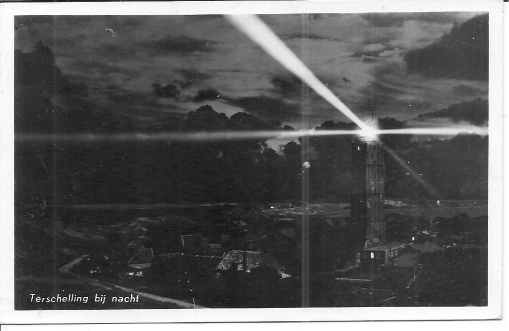 Terschelling bij Nacht, Ophalen of Verzenden, 1940 tot 1960, Gelopen, Waddeneilanden