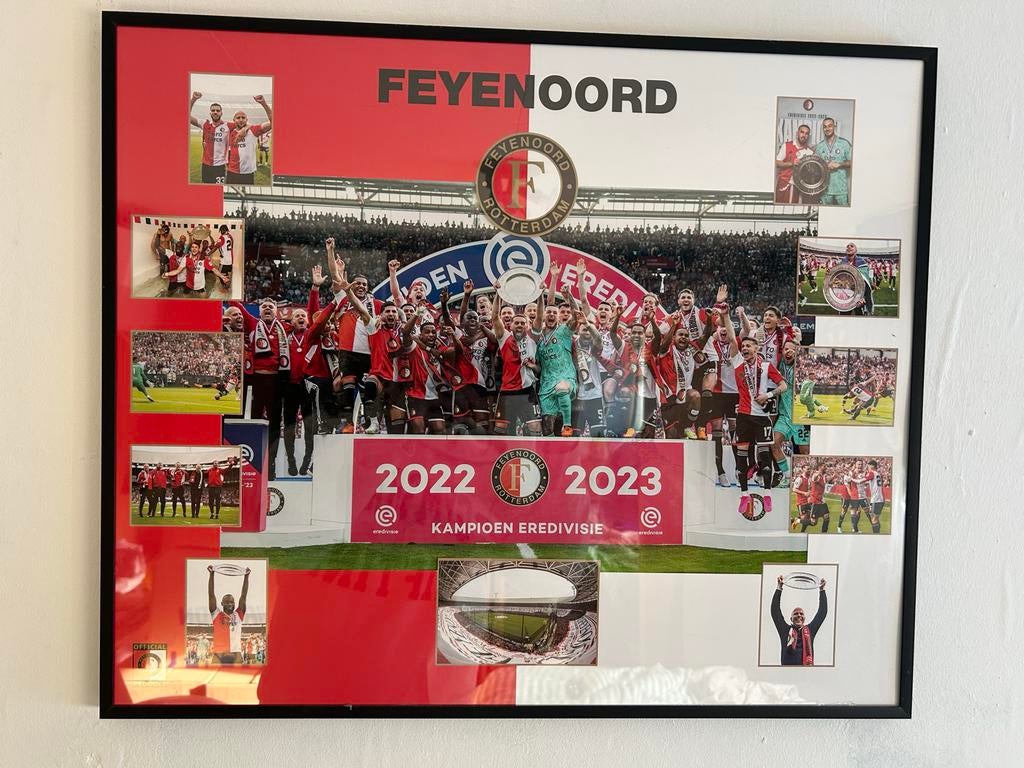 Feyenoord Kampioensfoto Eredivisie 2022-2023 Ingelijst, Ophalen of Verzenden, Zo goed als nieuw, Feyenoord, Poster, Plaatje of Sticker