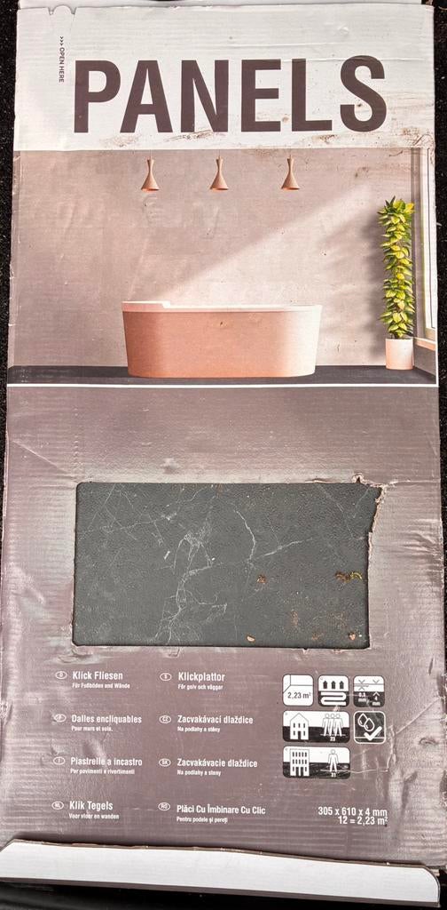 Nieuw pak Klik pvc badkamer marmer, Doe-het-zelf en Verbouw, Ophalen, 60 cm of meer, Nieuw, Minder dan 5 m²