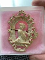 Prachtig gesneden antieke hertshoornen broche, Ophalen of Verzenden