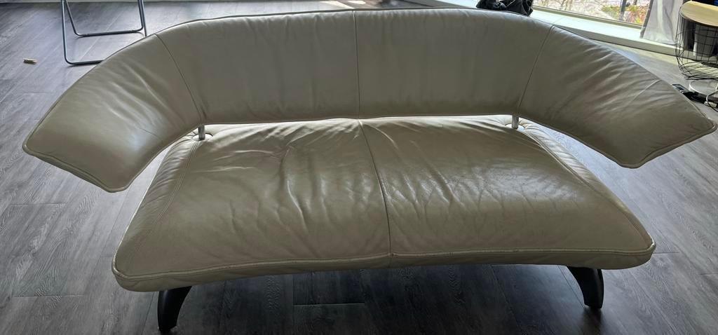 Design leren bank - unieke vorm, Ophalen, Gebruikt, Driepersoons, Leer