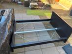IKEA Malm bedombouw 140x200, lage versie, Ophalen, Gebruikt, Zwart, Tweepersoons