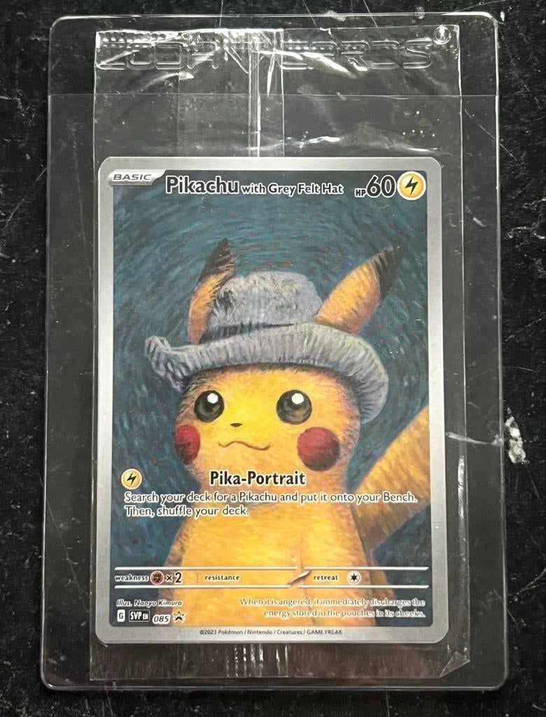 Pikachu van Gogh met Grijze Vilten Hoed PSA 10 waardig, Ophalen of Verzenden, Nieuw, Losse kaart