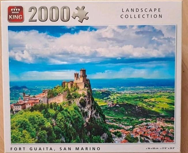 King Legpuzzel Fort Guaita, San Marino 2000 stukjes zgan, Ophalen of Verzenden, Meer dan 1500 stukjes, Zo goed als nieuw, Legpuzzel