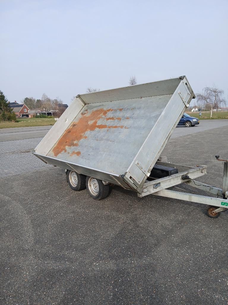 Driezijdige kipper anssems  machine-transporter, Auto diversen, Aanhangers en Bagagewagens, Ophalen of Verzenden, Zo goed als nieuw