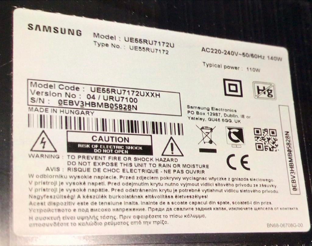 Samsung UE55RU7172UXXH 4K Smart TV - Defect, Audio, Tv en Foto, Televisies, Ophalen, LED, 50 Hz, Samsung