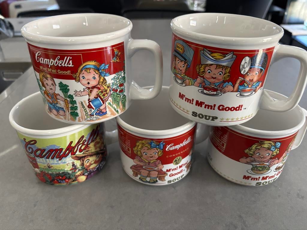 8 stuks nostalgische CAMPBELLS soepkom voor verzamelaar zgan, Nieuw, Ophalen of Verzenden, Kom(men), Overige stijlen
