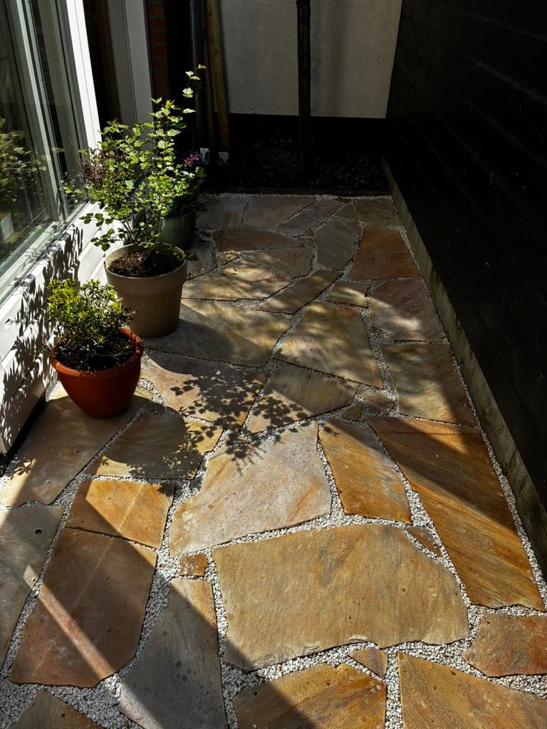 Brasil Yellow Flagstones - Dikformaat, Tuin en Terras, Tegels en Klinkers, Ophalen, Nieuw, Terrastegels, Natuursteen