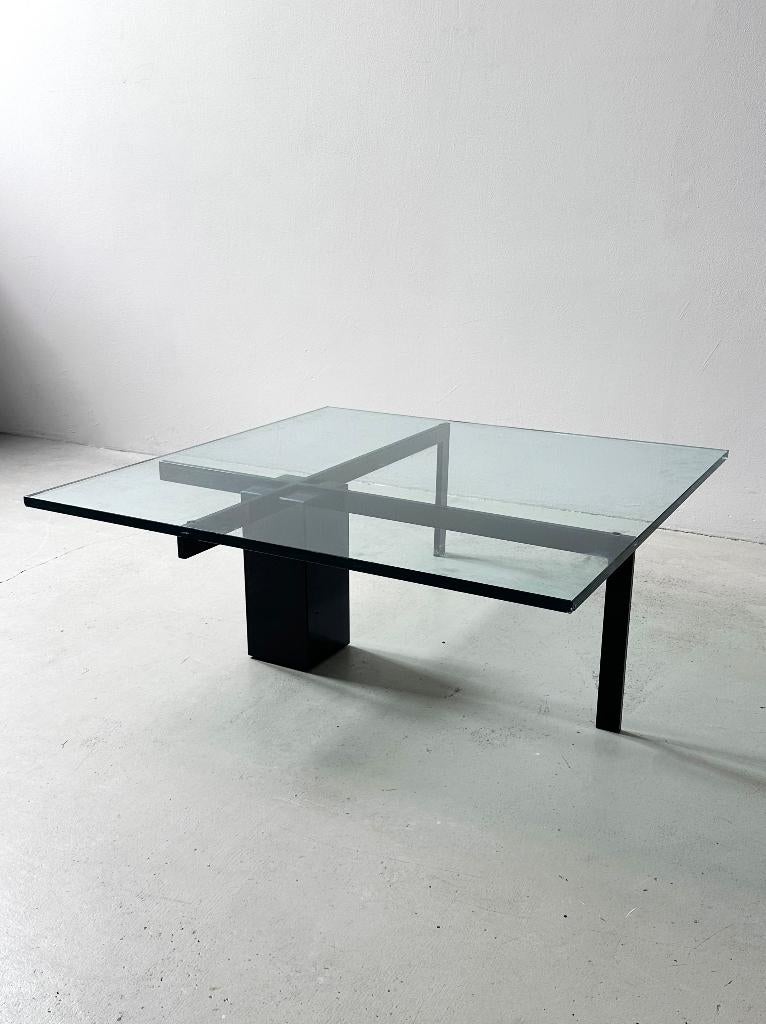 Metaform KW1 coffee table Hank Kwint , 80's, Huis en Inrichting, Tafels | Salontafels, Ophalen, Gebruikt, 50 tot 100 cm, Glas