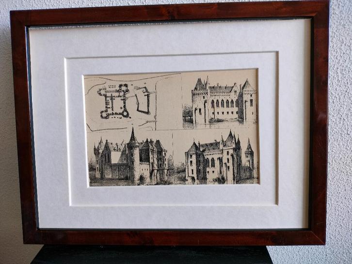 Craandijk Litho Kasteel Brederode (128), Antiek en Kunst, Kunst | Litho's en Zeefdrukken, Ophalen of Verzenden