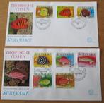 Suriname, serie FDC's met tropische vissen, 1976, Verzenden, Gestempeld, Dier of Natuur
