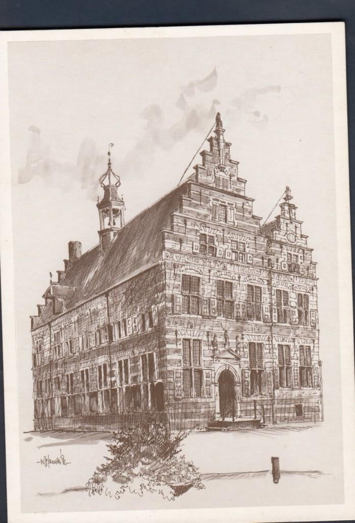 Naarden Stadhuis Kunst Marius Jansen 1982 Ongelopen, Verzenden, 1980 tot heden, Ongelopen, Noord-Holland