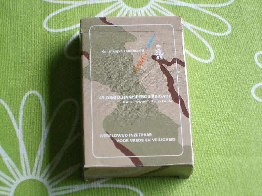 Speelkaarten Kon Landmacht 43 gemechaniseerde brigade, Ophalen of Verzenden, Landmacht, Nederland, Overige typen