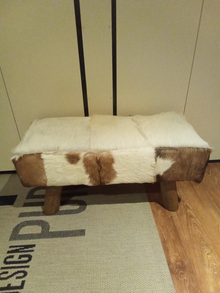 Geiten huid bankje, Huis en Inrichting, Tafels | Sidetables, Ophalen, 25 tot 50 cm, Rechthoekig, 100 tot 150 cm