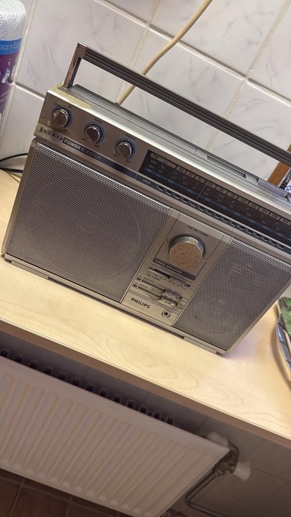 Philips D2813 Power Booster Vintage Radio jaren 80, Ophalen, Gebruikt, Radio