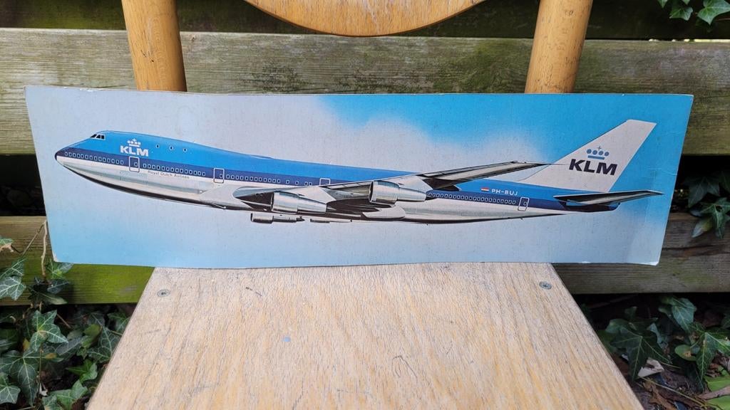 KLM Boeing 747 reclamebord, Ophalen of Verzenden, Reclamebord