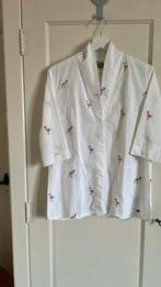 Blouse met flamingos maat m 38, Ophalen of Verzenden, Zo goed als nieuw, Maat 38/40 (M), Wit