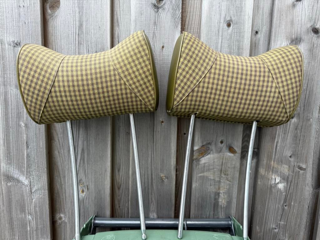 Mercedes W123 Hoofdsteunen - Groen Geruit, Auto-onderdelen, Interieur en Bekleding, Ophalen of Verzenden, Gebruikt, Mercedes-Benz