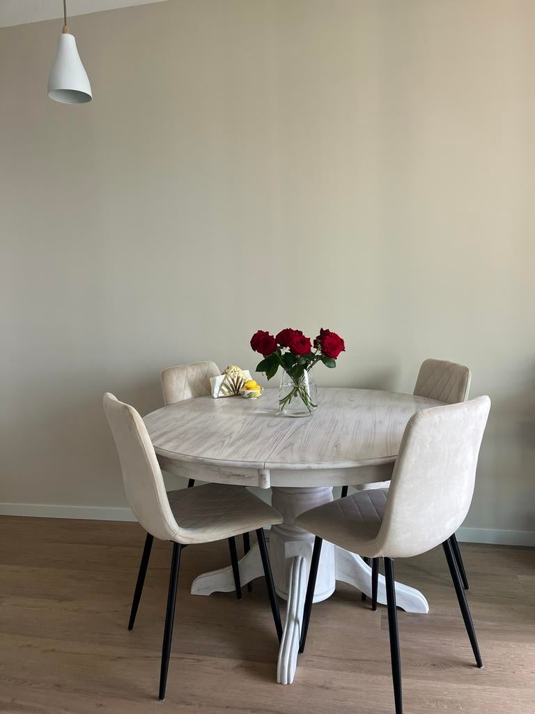 SKLUM ronde uitschuifbare eettafel Ektra, Huis en Inrichting, Tafels | Eettafels, Ophalen, 100 tot 150 cm, Rond, Zo goed als nieuw