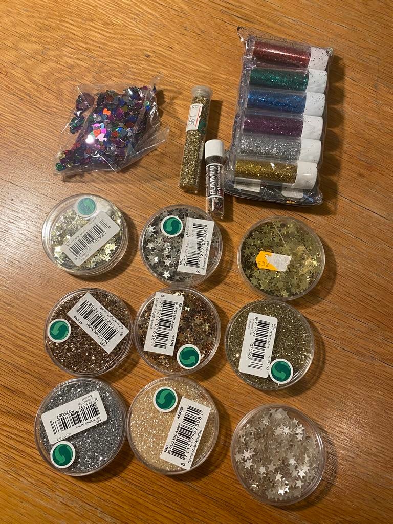 Glitter en pailletten, Ophalen, Gebruikt, Meerkleurig, Kunststof