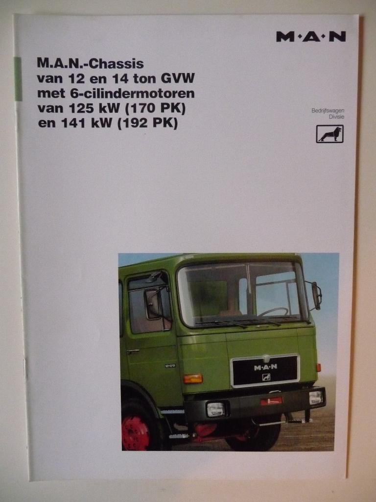 MAN Diesel 1983 Brochure - 12 en 14 tonner - 170 en 192 pk, Ophalen of Verzenden, Zo goed als nieuw, Overige merken, MAN DIesel