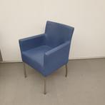 Amide zorgstoel - blauw leder SET 4 STUKS stoelen fauteuils, Ophalen, Gebruikt, 75 tot 100 cm