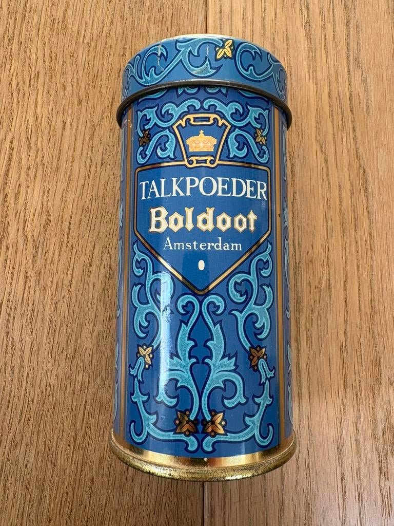 Oud blikje Boldoot talkpoeder, Ophalen of Verzenden, Gebruikt, Overige