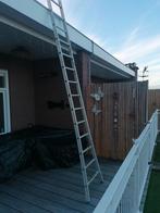 Stevige aluminium steekladder, 3,75m en 14 treden., Ophalen of Verzenden, Gebruikt, 4 meter of meer