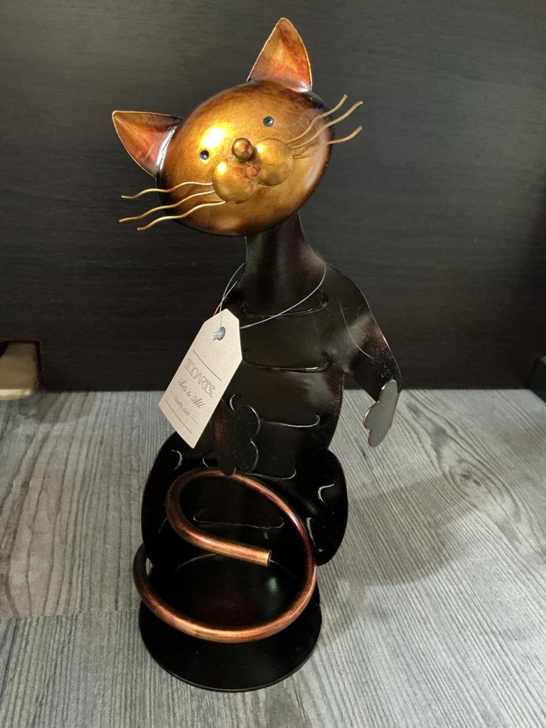 Metalen kat flessenhouder, Ophalen, Zo goed als nieuw