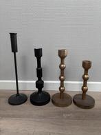 Vier kandelaars, twee zwart en twee goudkleurig, Ophalen, Overige materialen