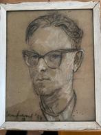 Portret 1956 pastel/krijt Erika Visser (1919-2007), Verzamelen, Ophalen