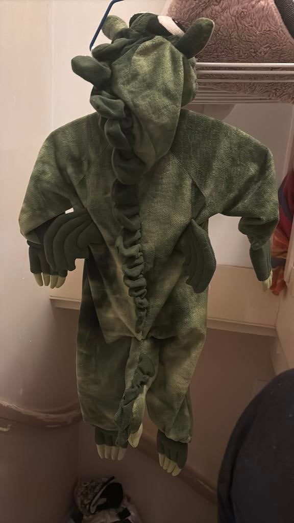 Groen draakje onesie 12 - 24 maanden, Kinderen en Baby's, Carnavalskleding en Verkleedspullen, Ophalen of Verzenden, Zo goed als nieuw