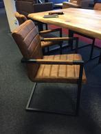 EETKAMERSTOEL ARM INDUSTRIËLE COGNAC ACTIE snelle levering, Overige kleuren, Verzenden, Nieuw, Stof