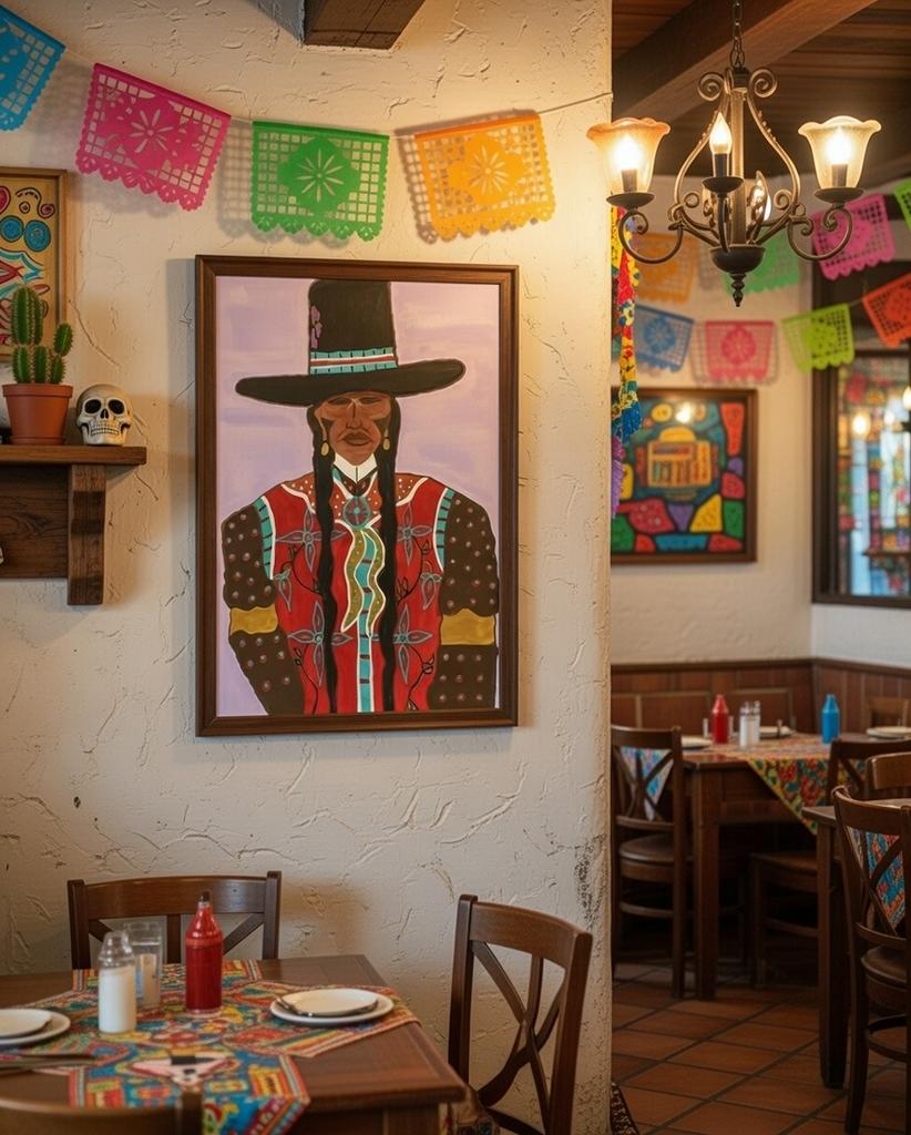 Schilderij van een man met hoed en traditionele kleding, Antiek en Kunst, Ophalen of Verzenden