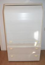Vintage witte opbergkast roldeur & laden archiefkast Pastoe, Ophalen, Gebruikt, 100 tot 150 cm, 50 tot 100 cm